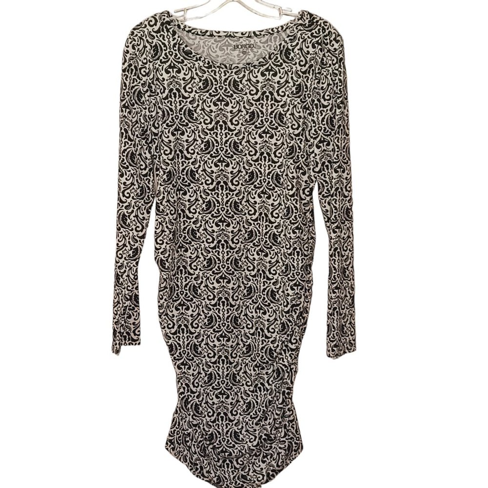 BONGO Black and White Bodycon Dress Size XL